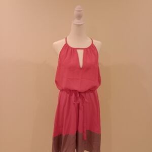 Bar III Pink and Cream Halter Dress